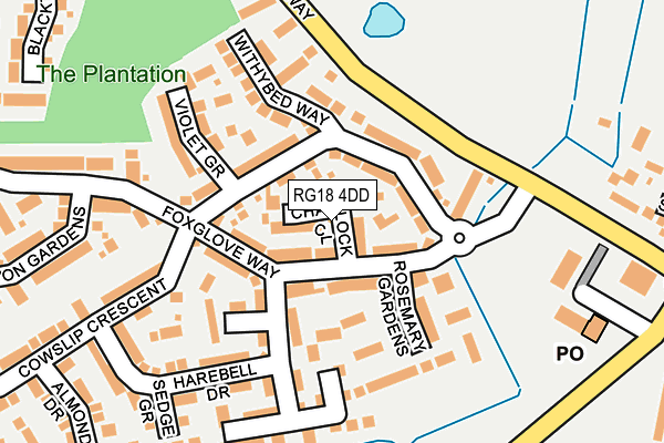 RG18 4DD map - OS OpenMap – Local (Ordnance Survey)