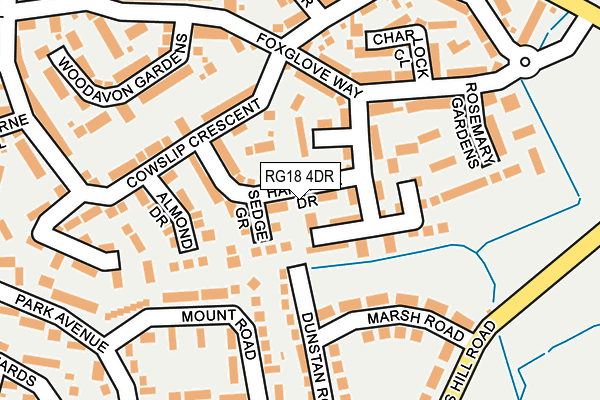 RG18 4DR map - OS OpenMap – Local (Ordnance Survey)