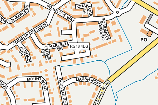 RG18 4DS map - OS OpenMap – Local (Ordnance Survey)