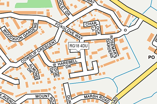 RG18 4DU map - OS OpenMap – Local (Ordnance Survey)