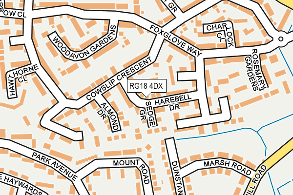 RG18 4DX map - OS OpenMap – Local (Ordnance Survey)