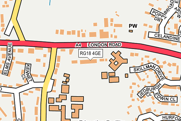 RG18 4GE map - OS OpenMap – Local (Ordnance Survey)