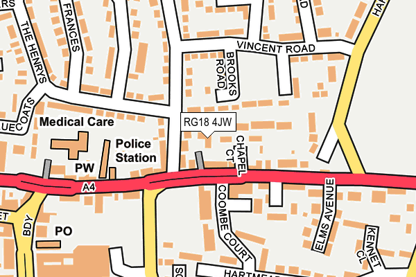 RG18 4JW map - OS OpenMap – Local (Ordnance Survey)