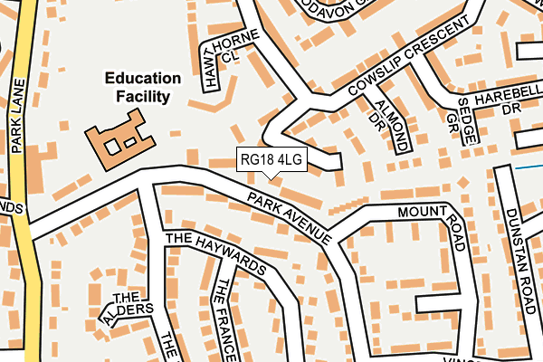 RG18 4LG map - OS OpenMap – Local (Ordnance Survey)