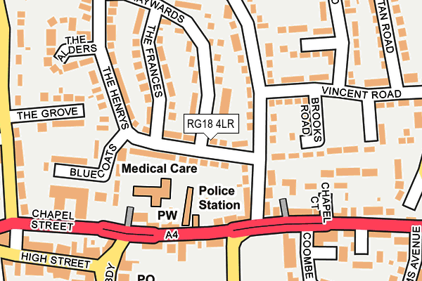 RG18 4LR map - OS OpenMap – Local (Ordnance Survey)