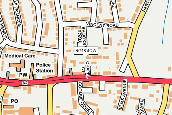 RG18 4QW map - OS OpenMap – Local (Ordnance Survey)