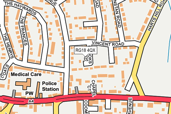 RG18 4QX map - OS OpenMap – Local (Ordnance Survey)