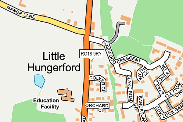 RG18 9RY map - OS OpenMap – Local (Ordnance Survey)