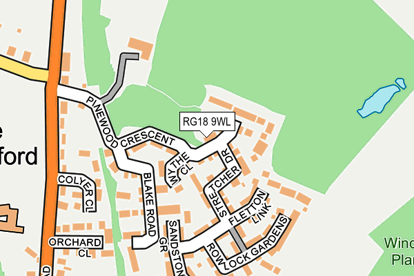 RG18 9WL map - OS OpenMap – Local (Ordnance Survey)