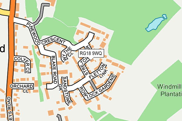 RG18 9WQ map - OS OpenMap – Local (Ordnance Survey)