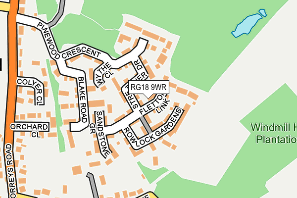 RG18 9WR map - OS OpenMap – Local (Ordnance Survey)