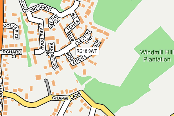 RG18 9WT map - OS OpenMap – Local (Ordnance Survey)