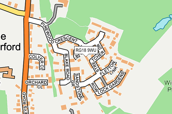 RG18 9WU map - OS OpenMap – Local (Ordnance Survey)