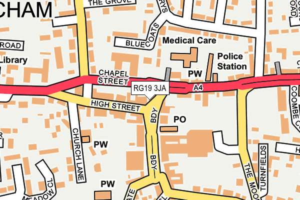 RG19 3JA map - OS OpenMap – Local (Ordnance Survey)