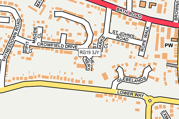 RG19 3JY map - OS OpenMap – Local (Ordnance Survey)
