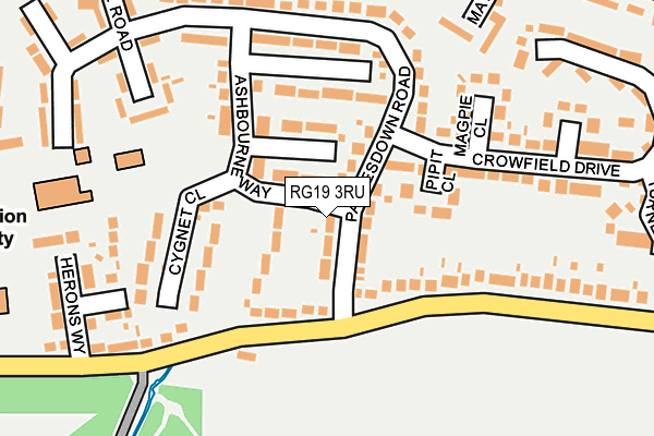 RG19 3RU map - OS OpenMap – Local (Ordnance Survey)