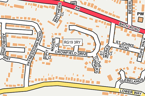 RG19 3RY map - OS OpenMap – Local (Ordnance Survey)