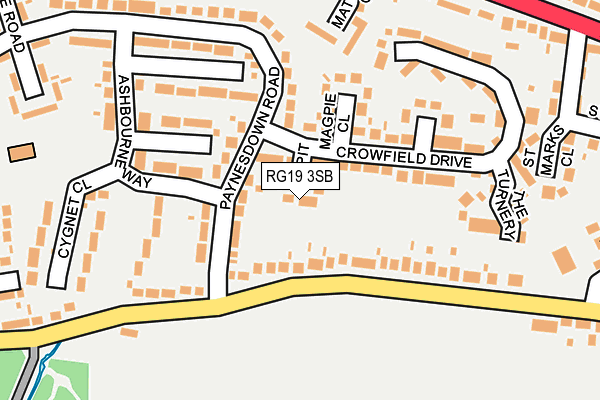 RG19 3SB map - OS OpenMap – Local (Ordnance Survey)