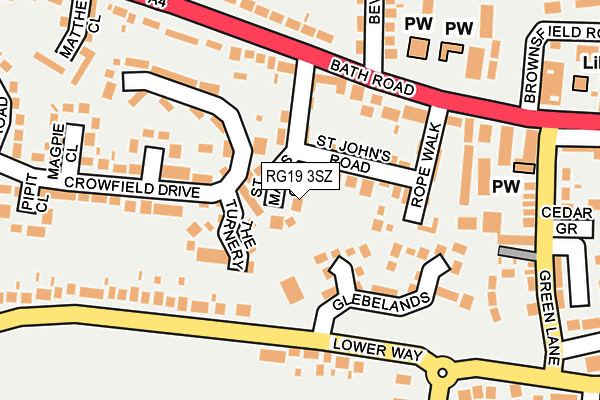 RG19 3SZ map - OS OpenMap – Local (Ordnance Survey)