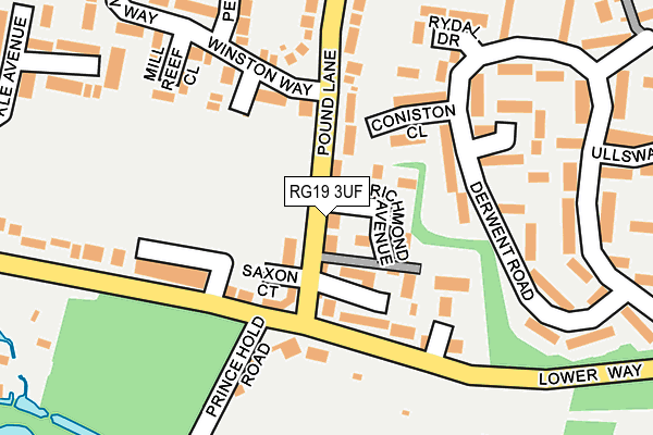 RG19 3UF map - OS OpenMap – Local (Ordnance Survey)