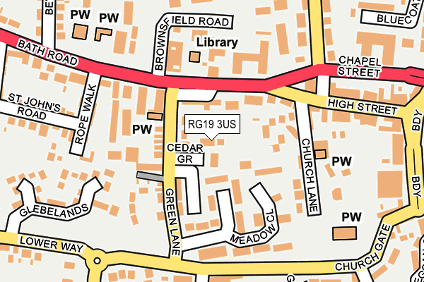 RG19 3US map - OS OpenMap – Local (Ordnance Survey)