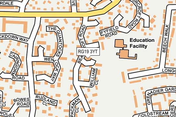 RG19 3YT map - OS OpenMap – Local (Ordnance Survey)