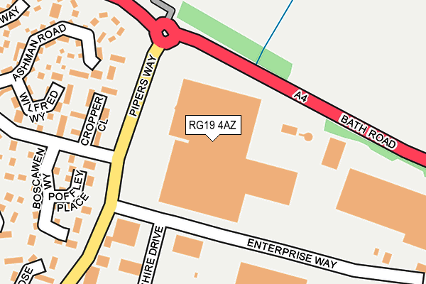 RG19 4AZ map - OS OpenMap – Local (Ordnance Survey)