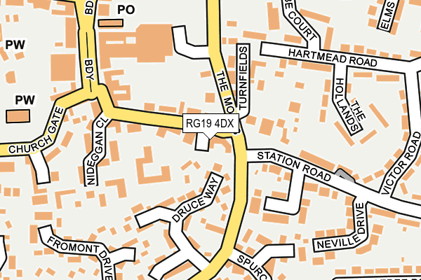 RG19 4DX map - OS OpenMap – Local (Ordnance Survey)