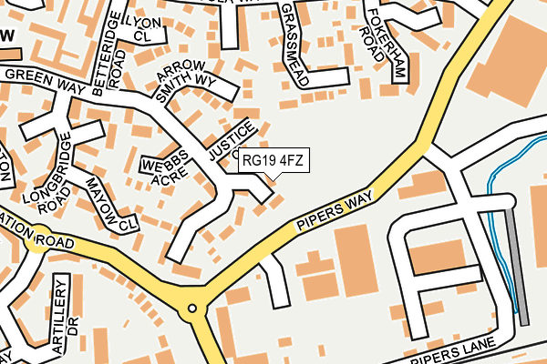 RG19 4FZ map - OS OpenMap – Local (Ordnance Survey)