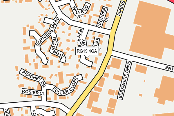 RG19 4GA map - OS OpenMap – Local (Ordnance Survey)