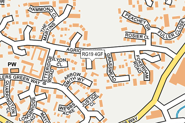 RG19 4GF map - OS OpenMap – Local (Ordnance Survey)