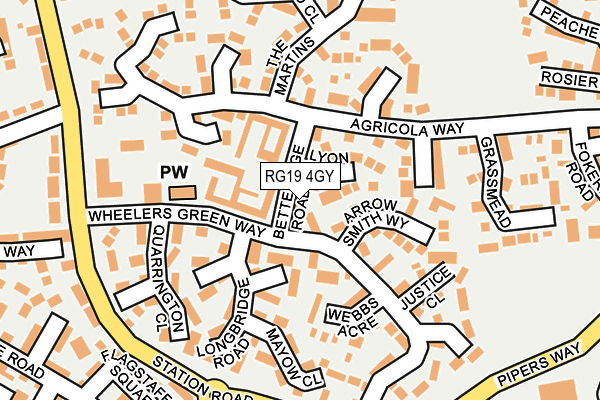 RG19 4GY map - OS OpenMap – Local (Ordnance Survey)