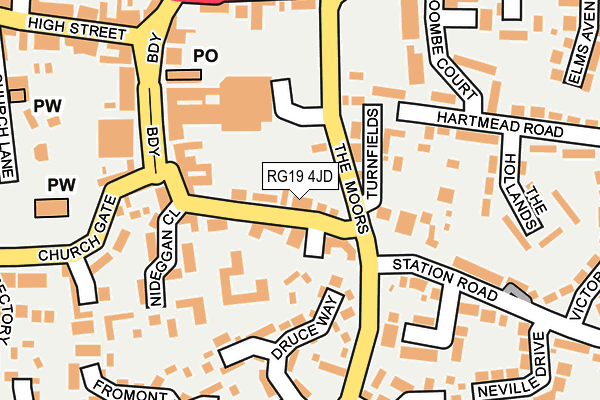 RG19 4JD map - OS OpenMap – Local (Ordnance Survey)