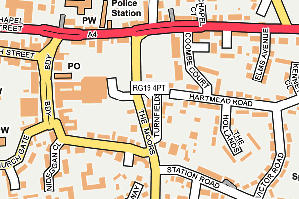 RG19 4PT map - OS OpenMap – Local (Ordnance Survey)