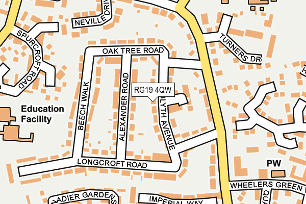 RG19 4QW map - OS OpenMap – Local (Ordnance Survey)
