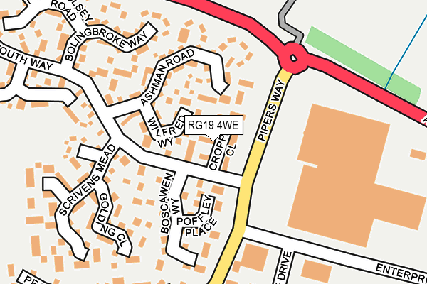 RG19 4WE map - OS OpenMap – Local (Ordnance Survey)