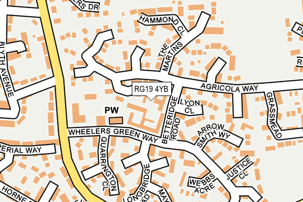 RG19 4YB map - OS OpenMap – Local (Ordnance Survey)