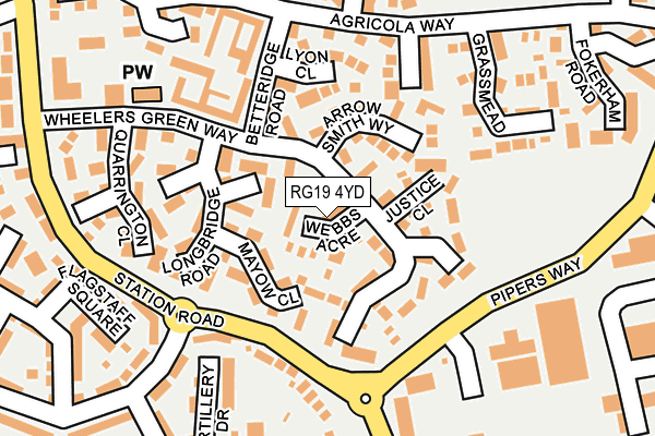 RG19 4YD map - OS OpenMap – Local (Ordnance Survey)