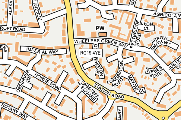 RG19 4YE map - OS OpenMap – Local (Ordnance Survey)