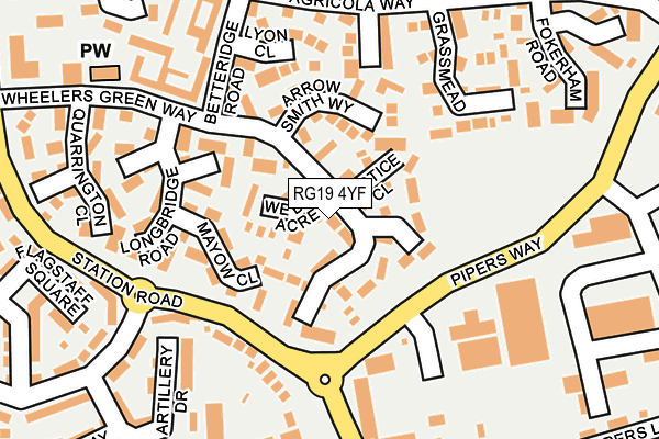 RG19 4YF map - OS OpenMap – Local (Ordnance Survey)
