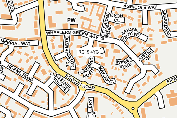 RG19 4YG map - OS OpenMap – Local (Ordnance Survey)