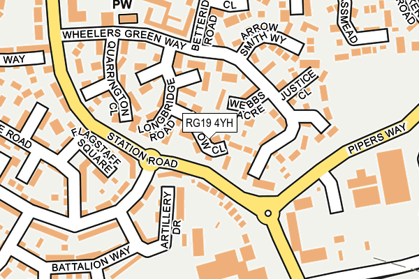 RG19 4YH map - OS OpenMap – Local (Ordnance Survey)