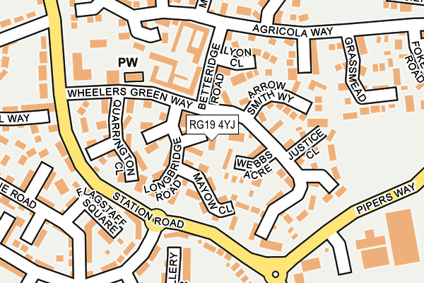 RG19 4YJ map - OS OpenMap – Local (Ordnance Survey)