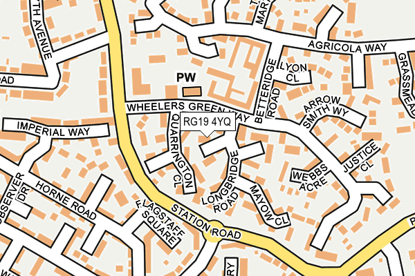 RG19 4YQ map - OS OpenMap – Local (Ordnance Survey)