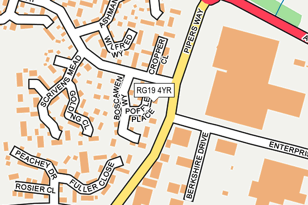RG19 4YR map - OS OpenMap – Local (Ordnance Survey)