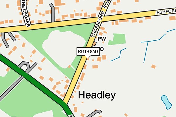 RG19 8AD map - OS OpenMap – Local (Ordnance Survey)