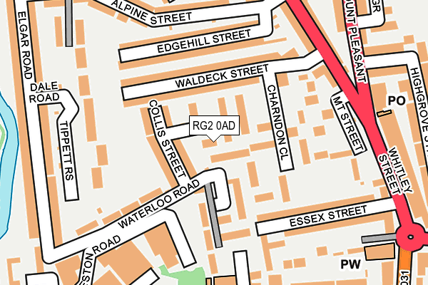 RG2 0AD map - OS OpenMap – Local (Ordnance Survey)