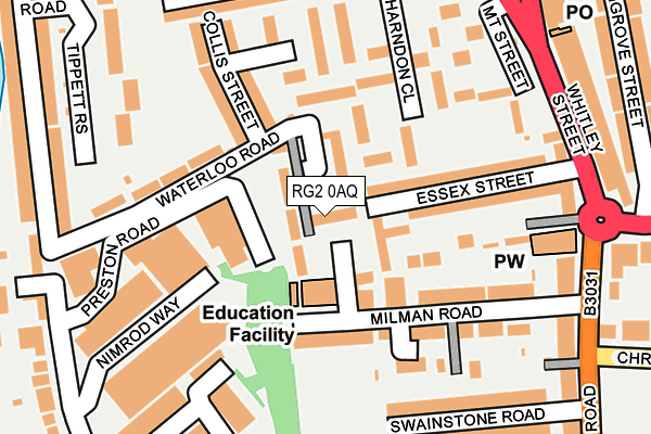 RG2 0AQ map - OS OpenMap – Local (Ordnance Survey)