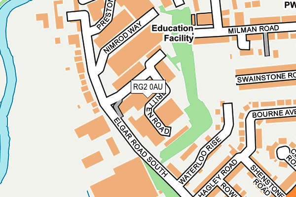 RG2 0AU map - OS OpenMap – Local (Ordnance Survey)