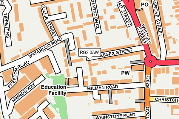 RG2 0AW map - OS OpenMap – Local (Ordnance Survey)